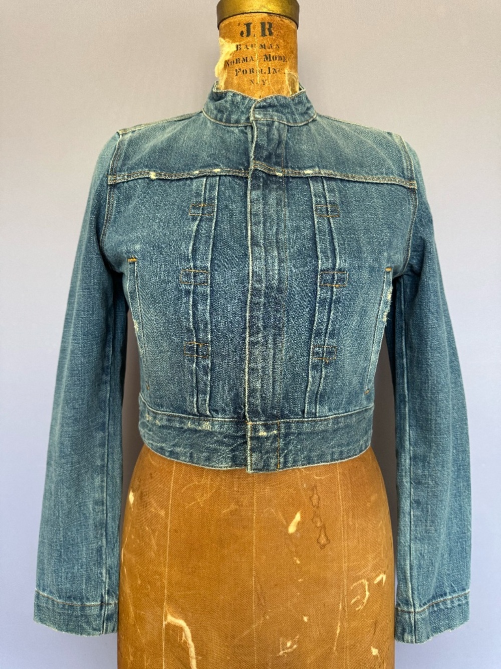 3x1 NYC Cropped Moto-Style Denim Jacket — Size Small